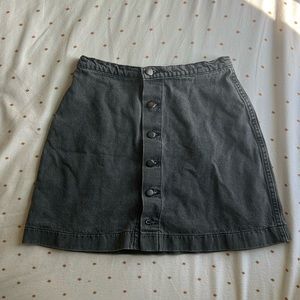 American Apparel A-line Button-up Denim Mini Skirt